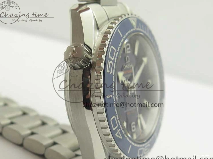 0428 Planet Ocean 2016 43.5mm SS Blue Bezel OM 1:1 Best Edition Blue Dial on SS Bracelet A8900 V WellDesigned 8029